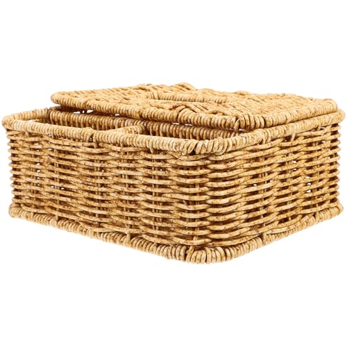 IMIKEYA 多機能デスクトップ収納ボックス ティッシュケース 遥控器収納付き 簡約デザイン 整理整頓に オフィス 家用ナプキンホルダー