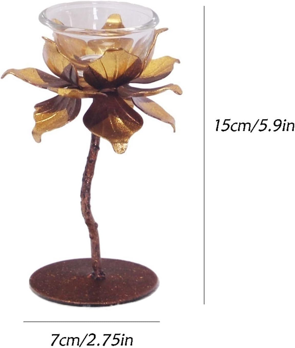 Candlestick Holders Creative Flower-Shaped Candlestick Ornaments Iron Candlestick Candle Tray Candle Holder Candle Holder(A)