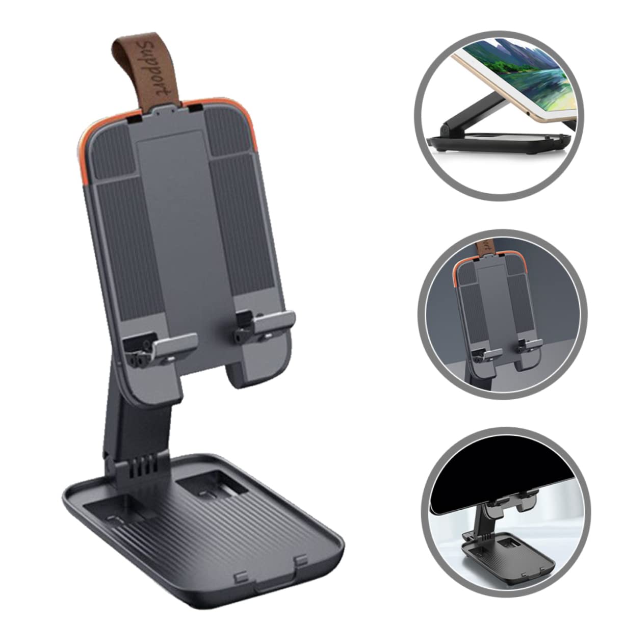 WOONEKY Soporte De Teléfono Móvil Plegable Soporte De Teléfono Ajustable para Escritorio Soporte De Escritorio De Teléfono Celular Tableta Portátil Soporte De Teléfono De Aleación De