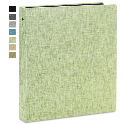 Vienrose 3 Ring Binder 1 Inch Round Rings with Linen Fabric Cover Fits 8.5 x 11 Inch Paper Durable Organizer for School Office Home Recipes LightGreen