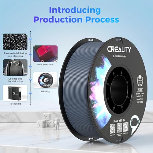 Image of Creality ABS Filament 1.75mm Gray 1KG, 3D Printer Filament, Excellent Resistance, Odorless Non-Toxic, Stability, Tough, 1kg(2.2lbs) Printing Filament for 3D Printer