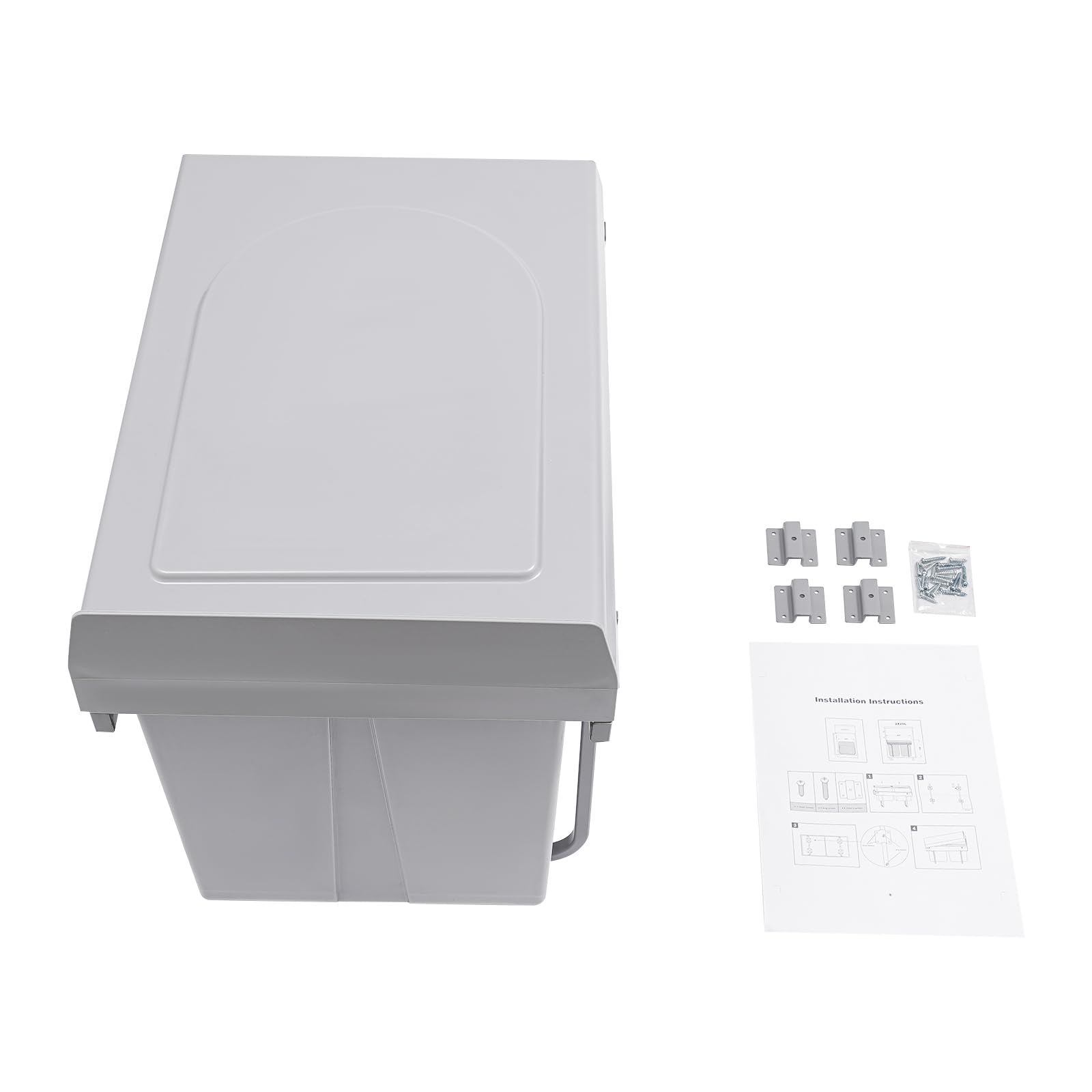 Cubo de basura de cocina, 40 L, reciclable, antideslizante, con 2 compartimentos, de separación de basura, para casas, restaurantes, cafeterías, 49 x 35 x 43 cm