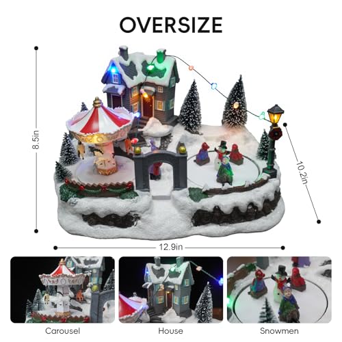 Village de Noël de prestige en résine sculptée main