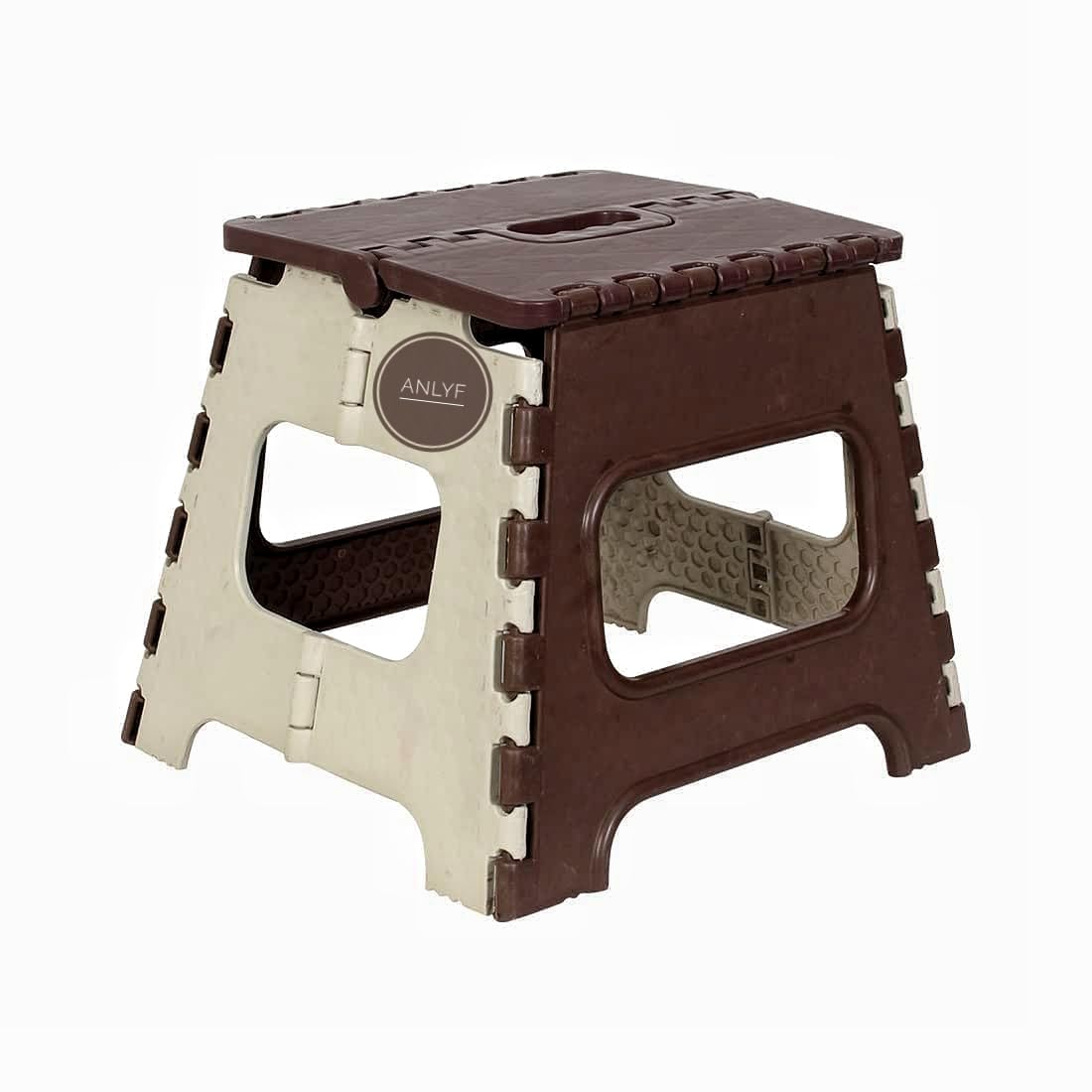 ANLYF 12 Inch Super Strong Folding Step Stool to Support Adults and Safe Enough for Kids. Opens Easy with One Flip. Great for Kitchen, Bathroom, Bedroom, Kids or Adults (Brown)-image-42