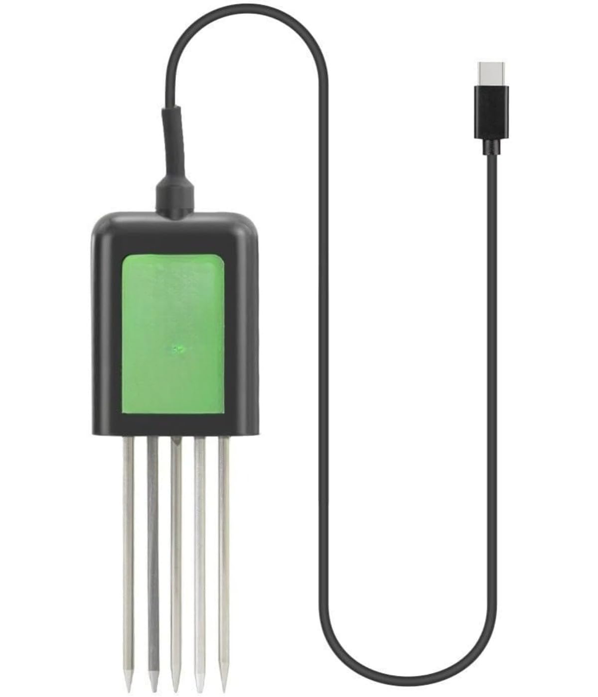 Czujnik podłogowy USB, 7 w 1, analizator gleby, pomiar wilgotności, przewodności, temperatury, wartości pH i zawartości składników odżywczych NPK, 1 sztuka