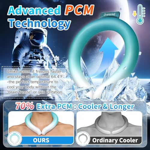 Image of Neck Cooling Tube 70% Gel Increase Ice Ring Neck Cooler Wearable Cooling Wraps Body Cooling Products for Outdoor Indoor Activities Relief for Hot Flashes(Blue,L)