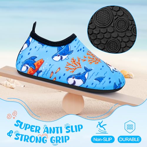 Image of Kids Boys Girls Swim Water Shoes, Toddler Kids Swim Water Shoes Non-Slip Quick Dry Beach Shoes,Barefoot Sports Shoes Aqua Socks for Beach Outdoor Sports