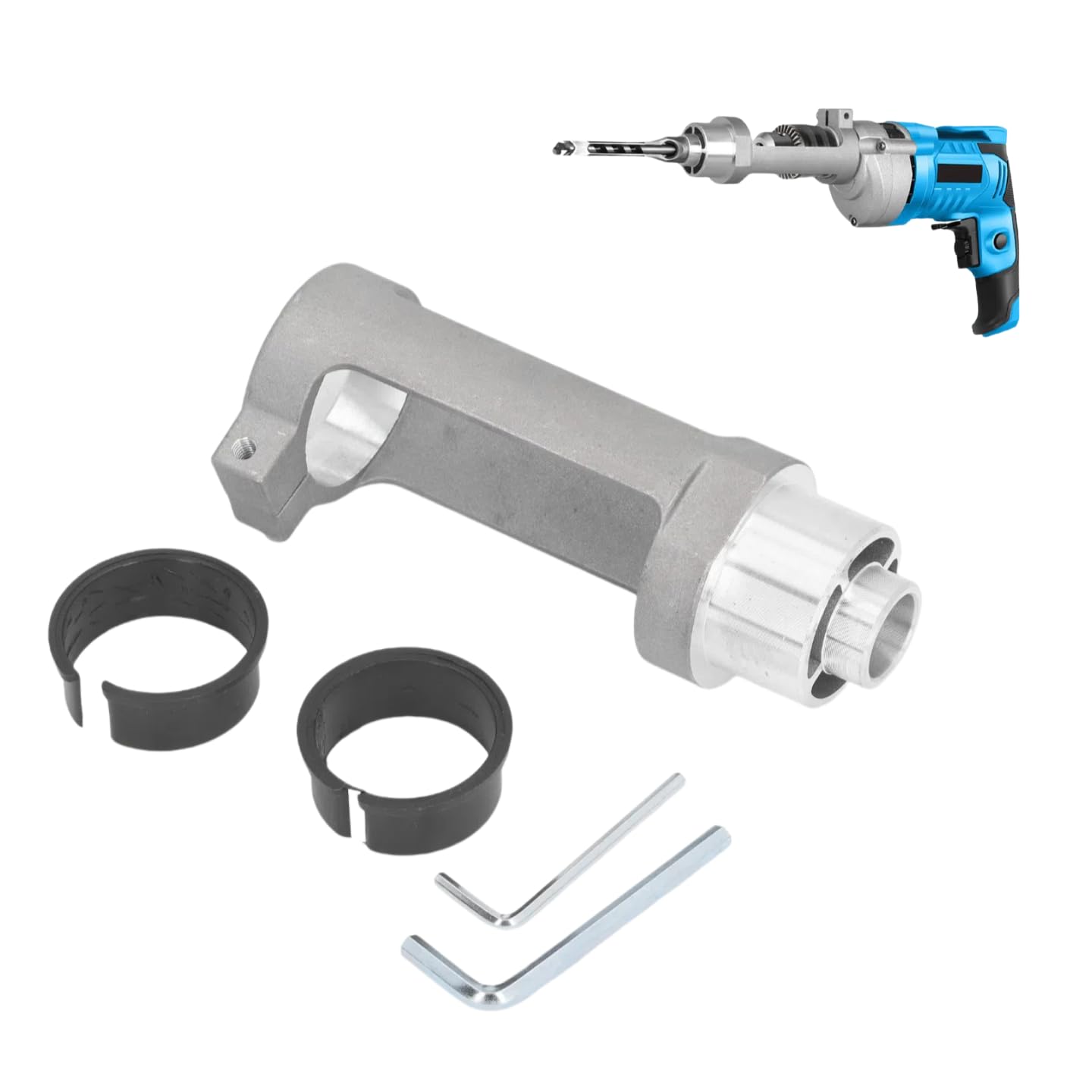 Square Hole Drill Bit Adapter, Mortising Attachment for Drill Press Easy Installation and Disassembly for Woodworking Tenon Drill Bits Fixing