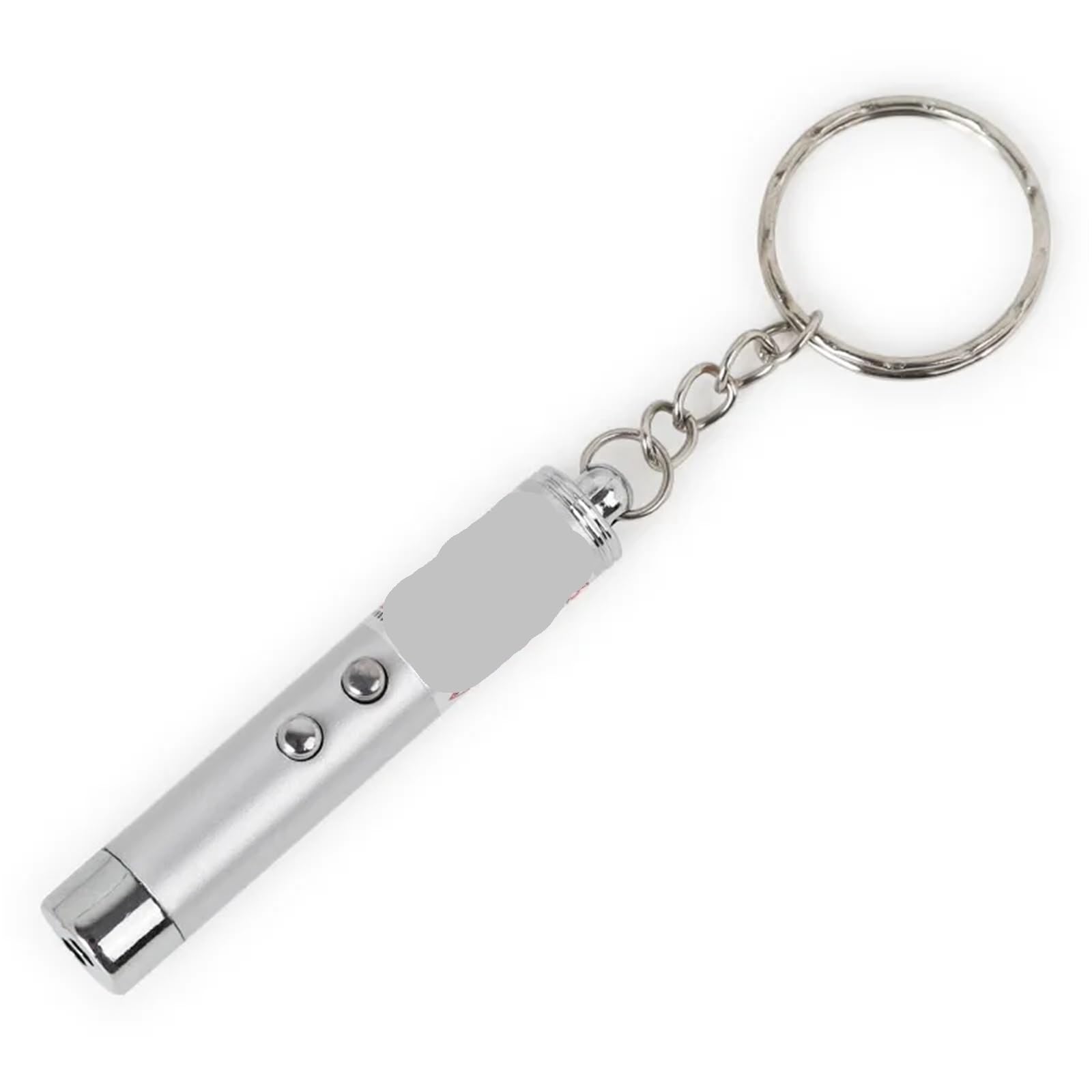 Ilumos 2pcs Funny Cat Interactive Toy - Mini Keychain Pen With Teaching Projection Indicator For Cats(Silver)
