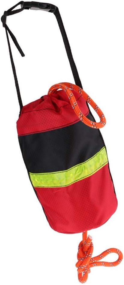 Safety Throw Bags Rescue Kayaking Reflective Throw Line Rope Lightweight – 52ft, 69ft, 102ft 16 Meters Reflective Rope Red Black Bag