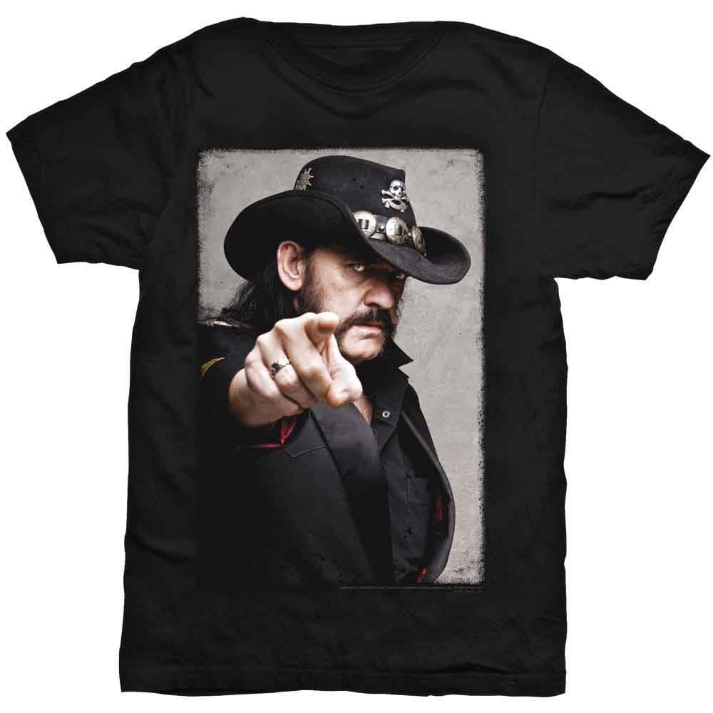 Rockoff Trade Men's Lemmy Pointing Photo T - Shirt, Black (Black Black), Large