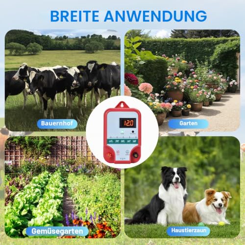Elektrischer Schäferhund, 15 km, elektrischer Zaun, sicherer Hochspannungs-Pulsregler, Tierfarm, elektrischer Zaun, Schäferhund (Rot)