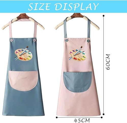 Miniatura 3 de Delantal para niños, paquete de 2 delantales de pintura para niños y niñas, delantales para niños, pintura, cocina, horneado, arte y manualidades