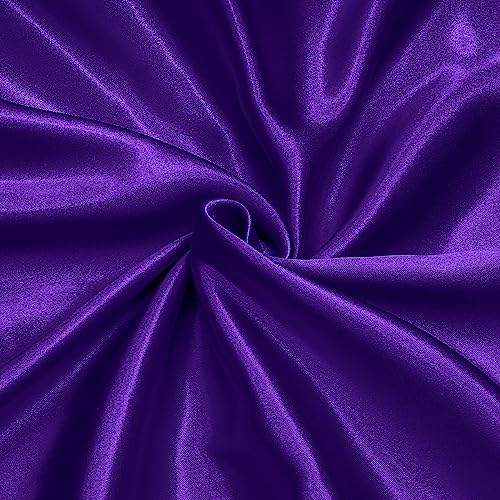 Homiest Purple Satin Fabric by The Yard 1 Yard x 58 Inch Charmeuse Satin Fabric Silky & Shiny Cloth Fabric Smooth Bridal Satin Fabric for Wedding Dress Clothing Making DIY Crafts Sewing