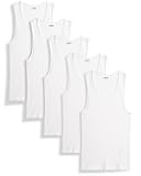 Mens Undershirt - 5 Pack Breathable Cotton Mens Tank Top - Sleeveless Ribbed Undershirts for Men