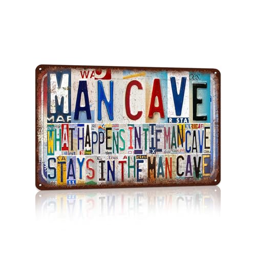 JBYMsign Vintage Man Cave Wall Decor Metal Sign Tin Signs
