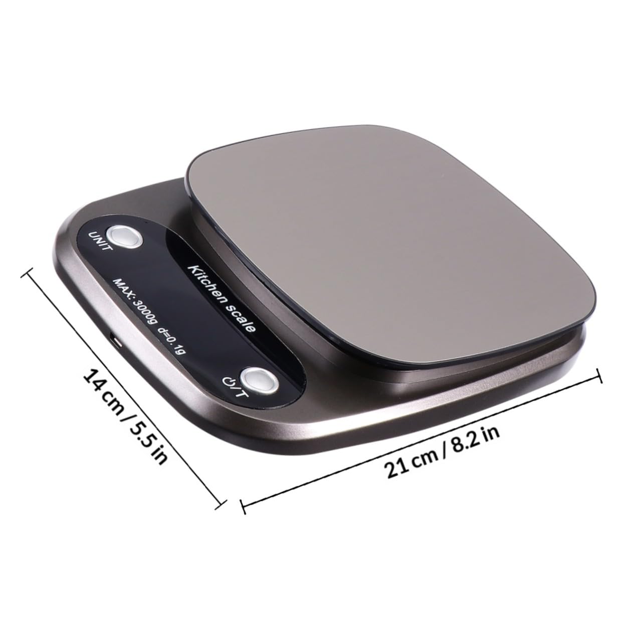 Küchenwaage Digitale 3kg/0, 1g Edelstahl Wiederaufladbar Weihnachten Party | Präzise Sensoren, Leichte ABS Bauweise, für Küche und Schmuck, Kompakt und Tragbar
