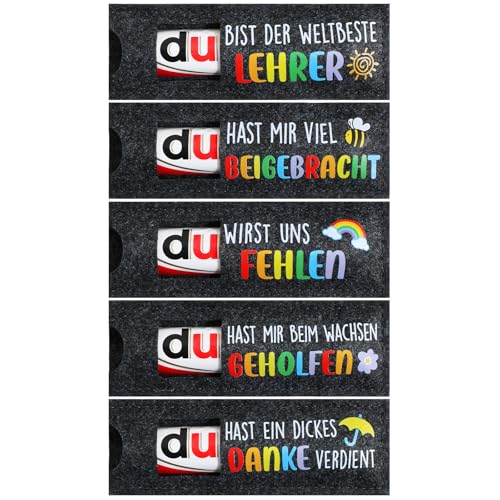 BOFUNX 5pcs Lehrer Erzieher Geschenk Dankeschön - Abschied Geschenke Erzieherin Lehrer Geschenk Lehrerin Filz Schokolade Verpackung Erzieher Geschenk Lehrerin Erzieherin Danke