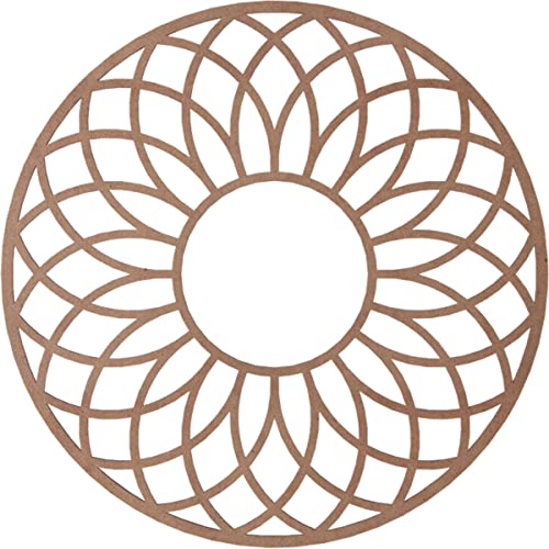 Image of Ekena Millwork 22 inchOD x 7 1 /2 inchID x 3 /8 inchT Cannes Wood Fretwork Pierced Ceiling Medallion, Wood (Paint Grade)