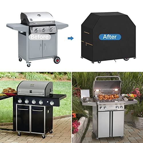 VANSHEIM Grill Barbecue Covers,Large Grill Cover,Outdoor BBQ Cover Waterproof,Anti UV,Heavy Duty Oxford Fabric for Weber,Brinkmann,Outback and Char Broil Grills 117x65x117cm - Image 3