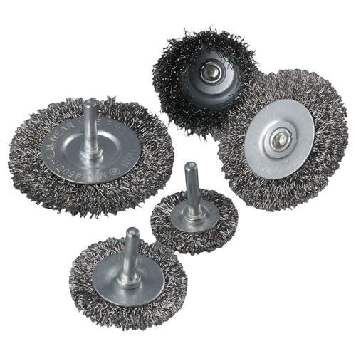 Image of 6 Pack Carbon Steel Wire Wheel Brush,Wire Brush Wheel Cup Brush Set,Drill Wire Brush Set with 1 /4-Inch Hex Shank for Rust Removal, Corrosion and Scrub Surfaces