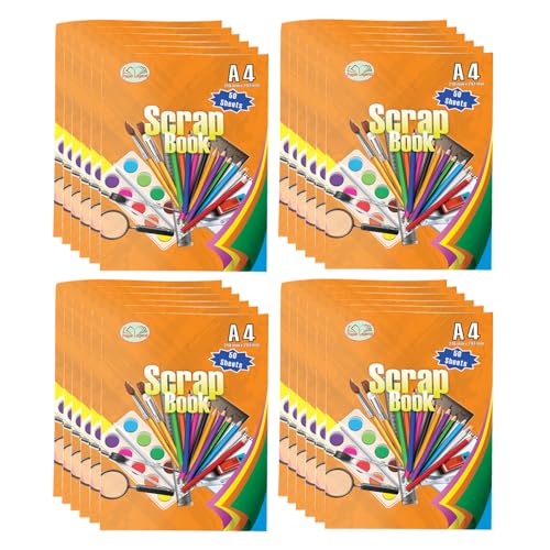[Compra a granel 24 unidades] – Álbum de recortes A4 encuadernado con grapas surtidas, 50 hojas de colores para niños y adultos, álbum de fotos familiar, tarjetas, manualidades, actividades, libro de