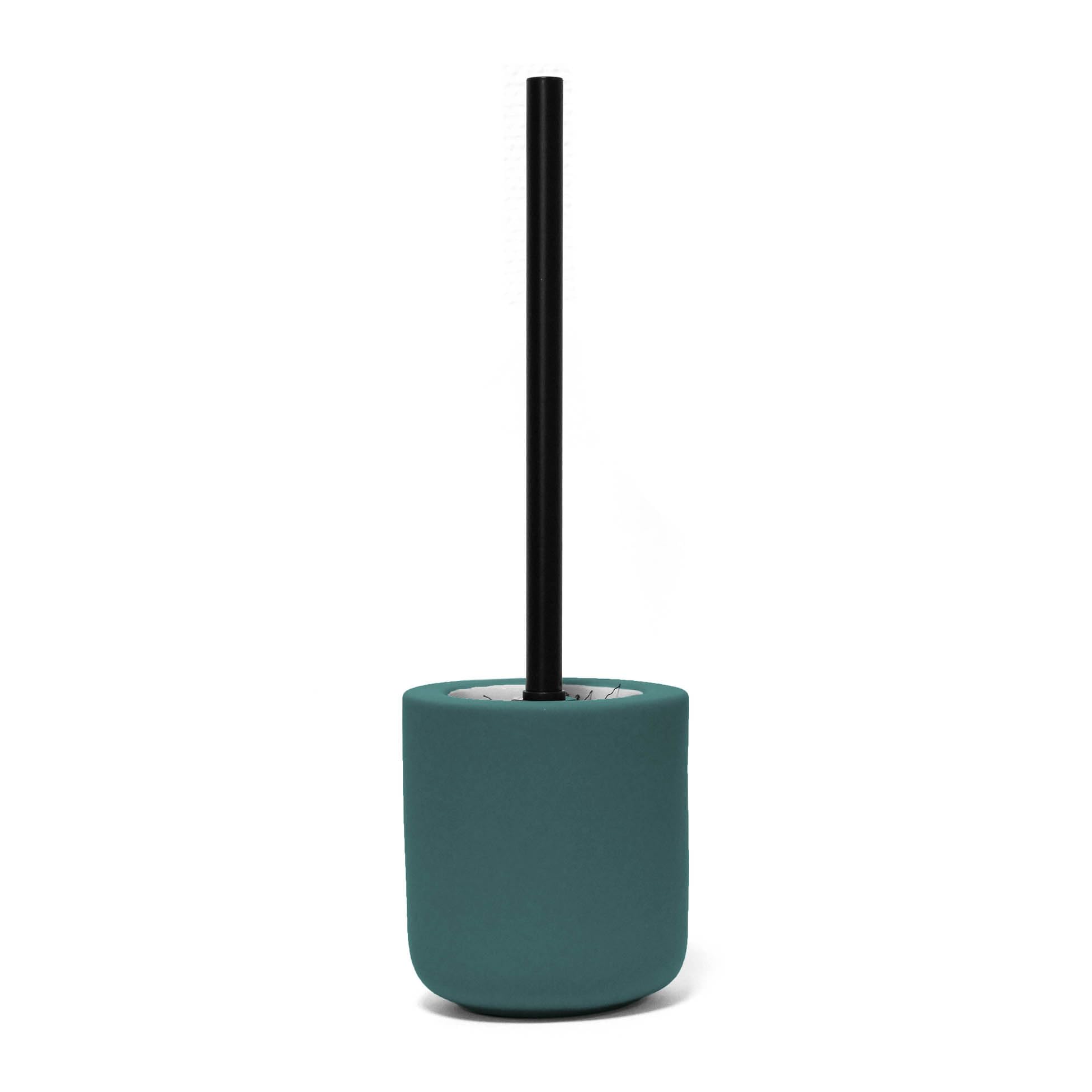 douceur d'intérieur, Mambo Emerald Toilet Brush (Diameter 11.5 x 38 cm) Soft Touch Stoneware