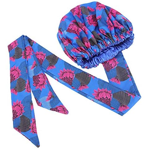 Asudaro Frauen Bandana Turban Chemo Krebs Cap Muslimischer Kopftuch Hijab-Hut Doppelter Satin Kopftücher Schlafmütze Afrikanischer Kopfschmuck Chemo Krebs Cap Chemotherapie-Kappe Stil 1 Cover