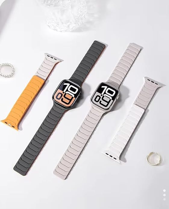 Image of Printme Silicone Sport Magnetic Band Compatible with Apple Watch 42 mm 44 mm 45 mm 46 mm 49 mm, Adjustable Strap for iWatch Series SE Series 1-8, Ultra 2 /3