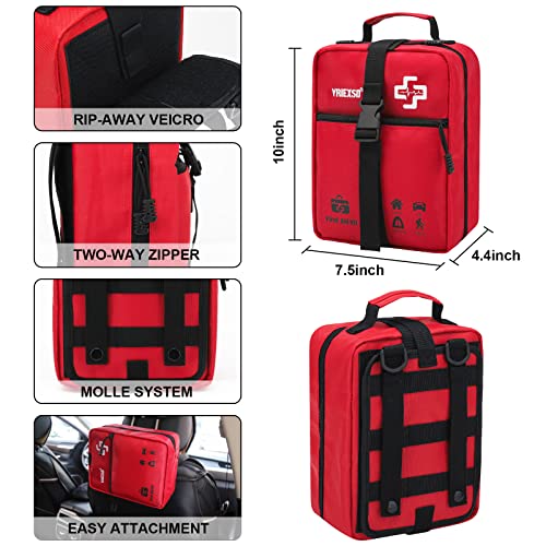 400 Piece Large First Aid Kit Premium Emergency Kits for Home, Office, Car, Outdoor, Hiking, Travel, Camping, Survival Medical First Aid Bag, Red - Image 5