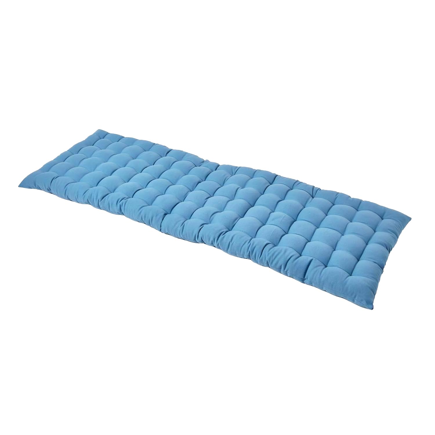 Homescapes Blue Luxury 100% Cotton 3 Seater Bench Cushion,143 X 48 Cm, Airforce For Garden & Dining, Machine Washable, Padded, Oeko-Tex Certified