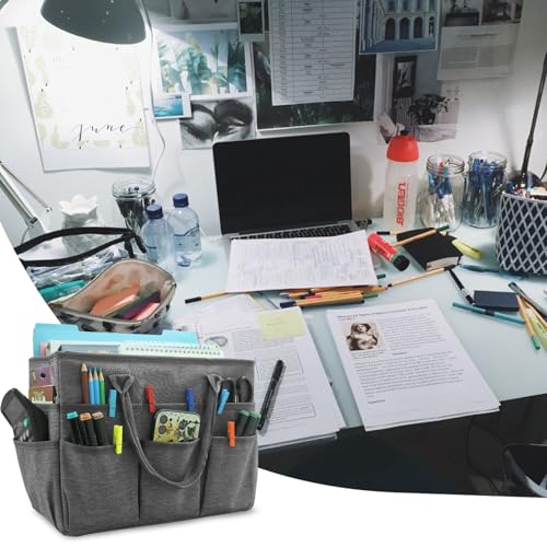 Image of Cupohus Craft Organizer Bag, Art Supply Tote with Multiple Pockets, Portable Sewing Bag for Markers Scissors Brushes, Multi-Purpose Storage Case for Artists Crafters Hobbyists, Lightweight Travel Tote