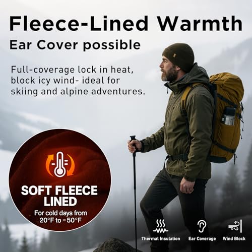 Image of TOP-EX PolarWool Merino Wool Beanie with Soft Polartec Fleece Lining | Soft merino wool with Polartec fleece lining delivers lasting warmth, comfort and a roomy fit for everyday winter wear