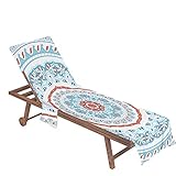Medidas: 75x210cm, funda de silla de playa apta para la mayoría de sillas de playa, sillas de patio, sillones reclinables, etc.Sin cremallera.El diseño de la correa larga le permite doblar la cubierta del salón en una cómoda correa para el hombro, fácil de llevar. Ideal para playa, piscina, viajes, etc.