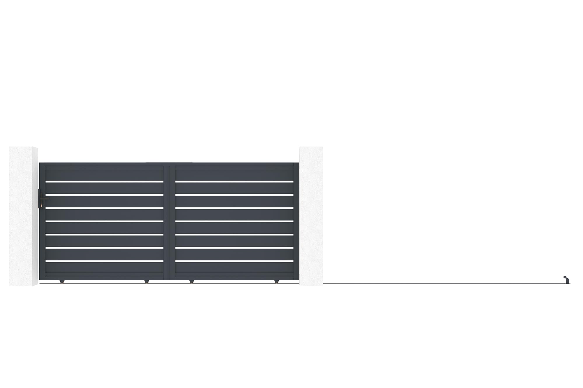 Casanoov Puerta corredera exterior​ 3,5m VOGEL Alt.160cm aluminio gris