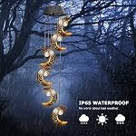 Vent solaire de lune Chimes Extérieur Solaire Énergétique Vent Chimes suspendu chaud LED Windchimes Lumières Décoration unique Cadeaux Maman Grand-mère Voisins Jardin Patio Anniversaire Thanksgiving Accueil Fête pour femme