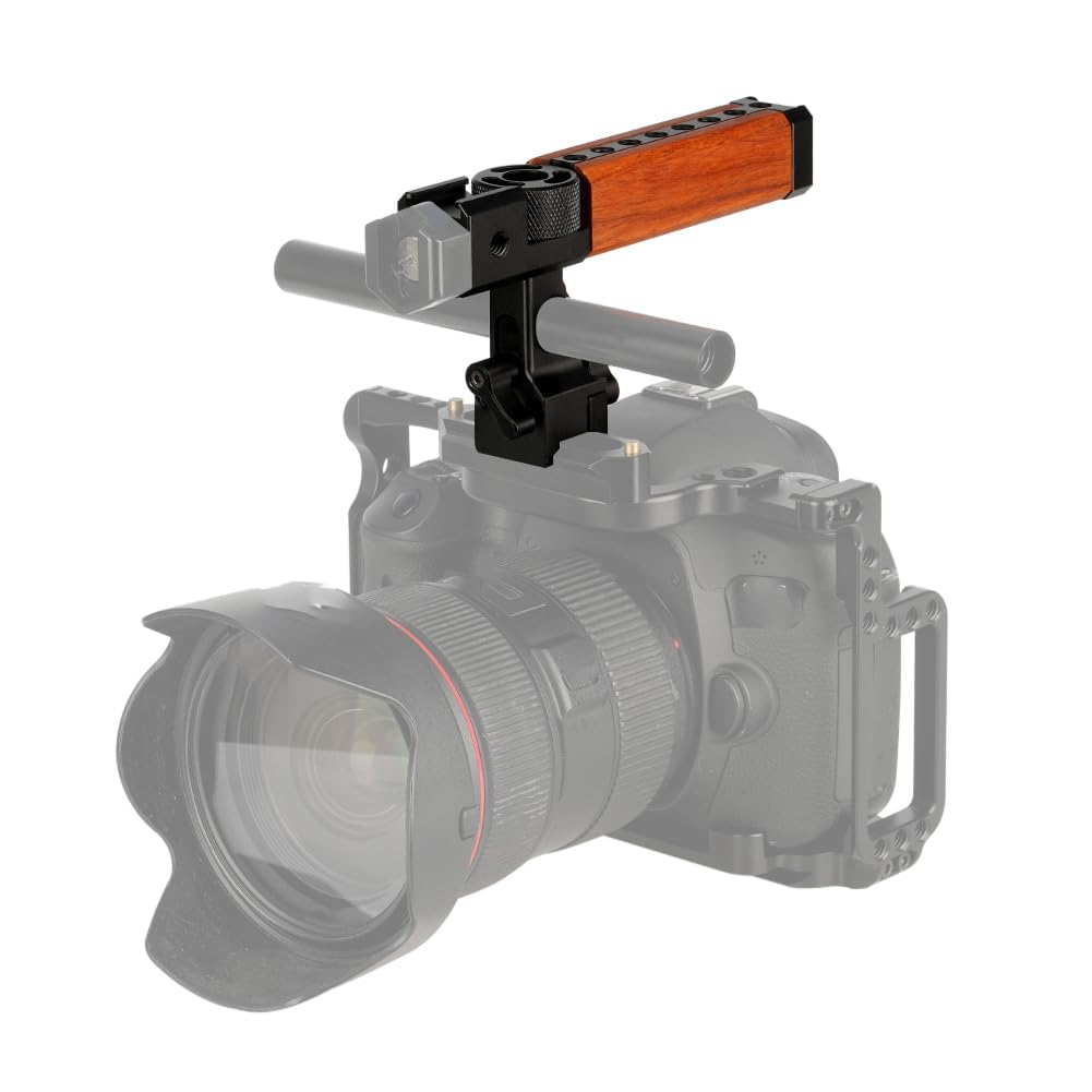 NICEYRIG Camera Maniglia di NATO con 15mm Morsetto Asta Cold Shoe con Foro di Posizionamento per Standard per Fotocamere Gabbie