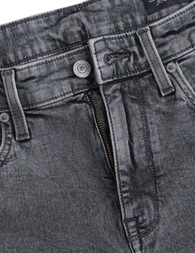 Image of Flying Machine Washed Black Cotton Blend Slim Tapered Men's Jeans
