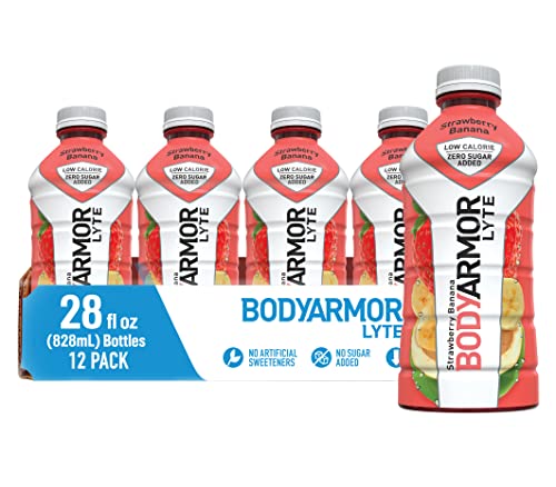 BODYARMOR LYTE Sports activities Drink Low-Calorie Sports activities Beverage, Strawberry Banana, Pure Flavors With Nutritional vitamins, Potassium-Packed Electrolytes, Excellent For Athletes, 28 Fl Oz (Pack of 12)