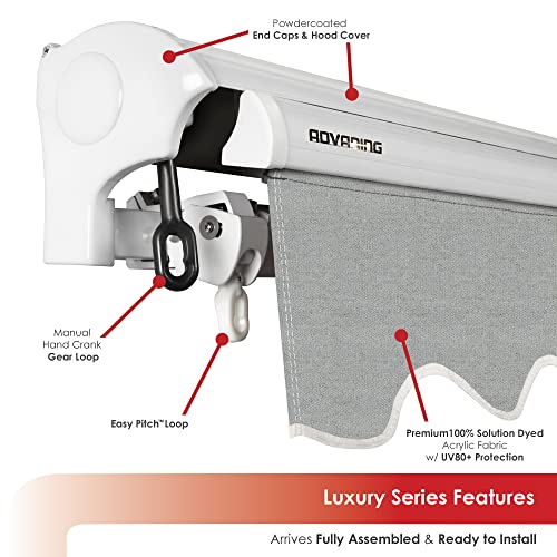 ADVANING-Luxury-Series-14×10-Electric-Retractable-Awning-Premium-Quality-Fully-Assembled-UV-Sun-Shade-Canopy-Heather-Gray-EA1410-A112H2 ADVANING Luxury Series 14×10 Electric Retractable Awning Premium Quality Fully Assembled UV Sun Shade Canopy Heather Gray EA1410 A112H2