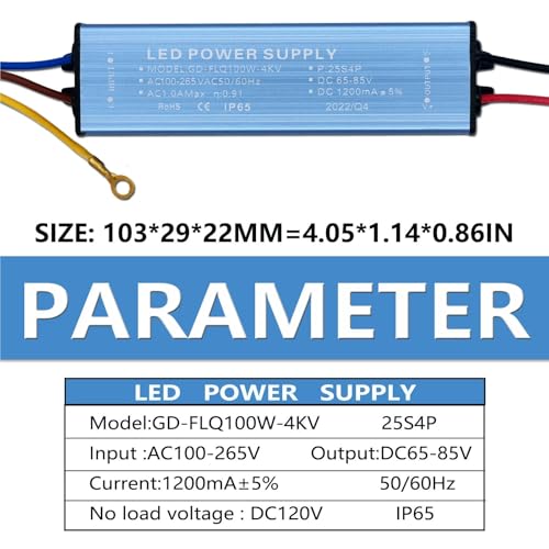 Pilote LED 100W 1200mA DC65-85V transformateur d'alimentation