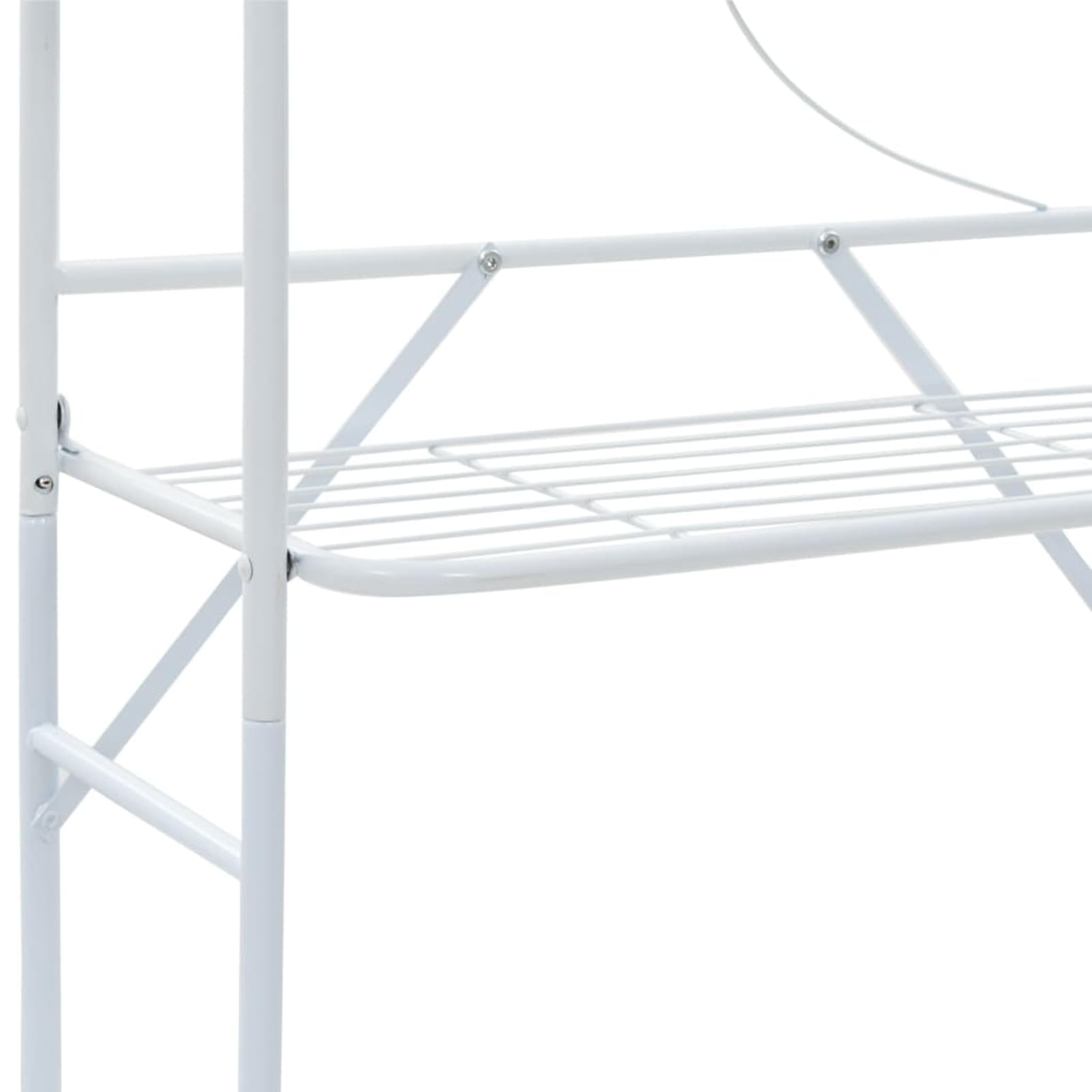 Gecheer Scaffale da Bagno, Scaffalatura Organizer 3 Ripiani Design Floreale, Acciaio Bianco 60x33x174 cm per Bagno, Lavanderia, Camera Ospiti