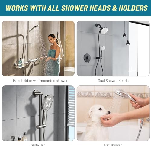 Image of Klabb Shower Hose, 79 Inches Extra Long Chrome Handheld Shower Head Hose With Brass insert and nut