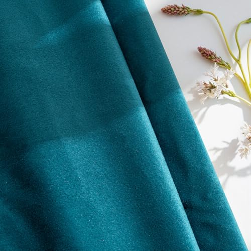 Image of MIULEE 28x28 Inch Euro Sham Velvet Pillow Covers, Set of 2 Large Square Decorative Pillows -Teal Super Soft for King Bed, Sofa, Couch, Accent Chairs with Hidden Zipper