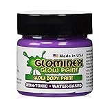 Glominex AD390 Glow in the Dark Body Paint 1 Ounce Jar - Purple