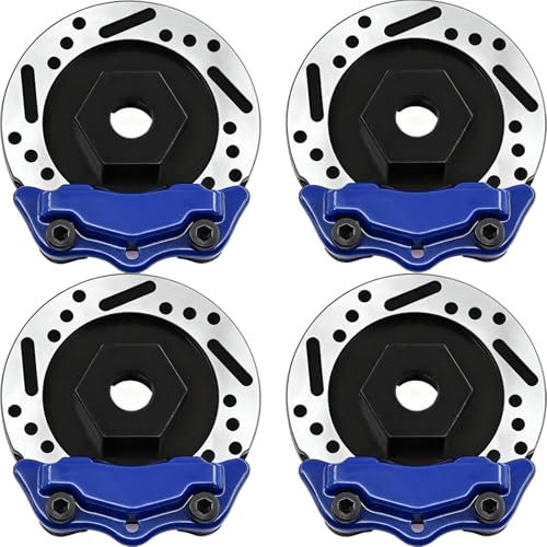 Fraizoe RC Brake Discs with Caliper & 12mm Hex Hub for 1/10 Scale Cars - Aluminum Alloy Upgrade Kit for Drift, Crawler, On-Road RC Car - CNC Machined...