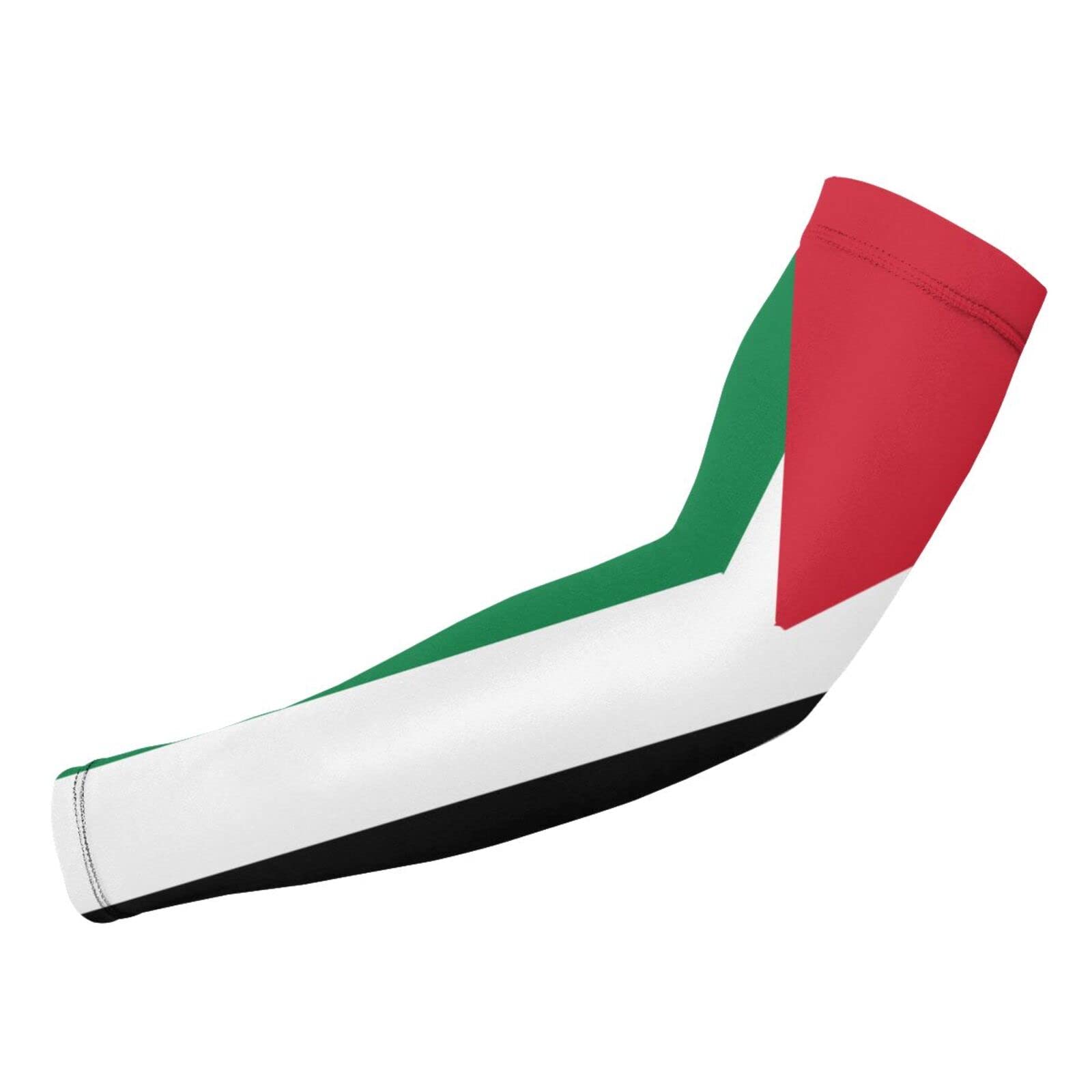 ZGXJJPP Flag Of Palestine Arm Sleeves for Men or Women Compression Cooling Ice Silk UV Sun Protection Arm Sleeves Sports Protection Tattoo Cover Sleeves