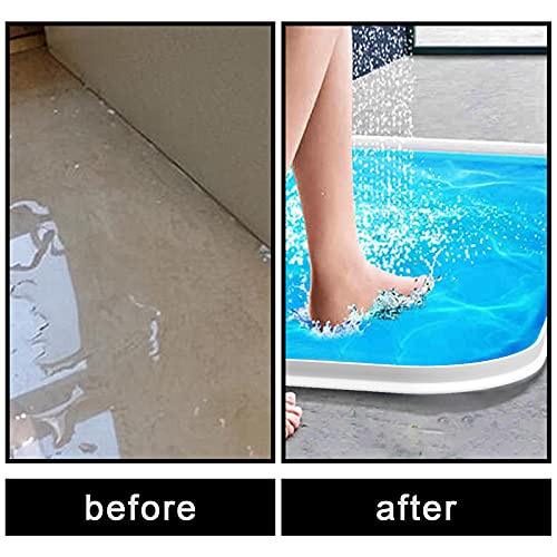 image for Mingting 39 Inch Collapsible Shower Threshold Water Dam Barrier,Silico