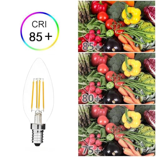 Ampoule bougie à filament LED E14 400lm culot à vis pour lustre - 4