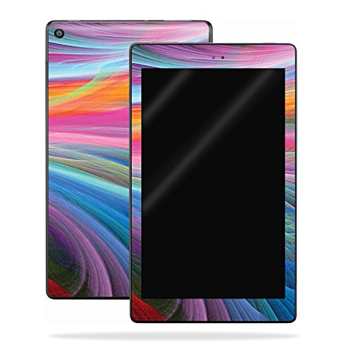 MightySkins Skin Compatible with Amazon Kindle Fire HD 10 (2017) - Rainbow Waves | Protective, Durable, and Unique Vinyl Decal wrap Cover | Easy to Apply, Remove, and Change Styles | Made in The USA